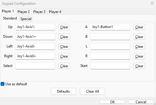 Configuring VisualBoyAdvance with a Nintendo Pro controller
